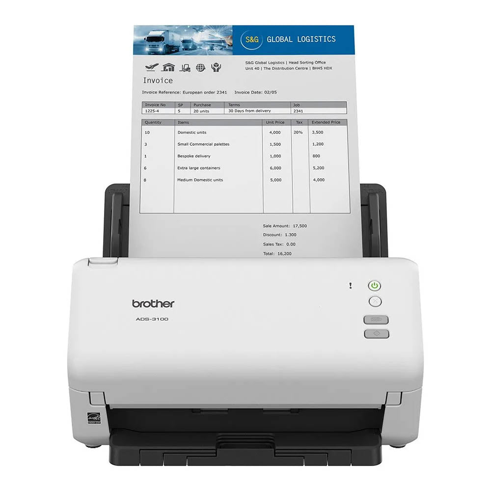 Scanner de Mesa Brother ADS-3100 - Duplex - 40ppm Truedata